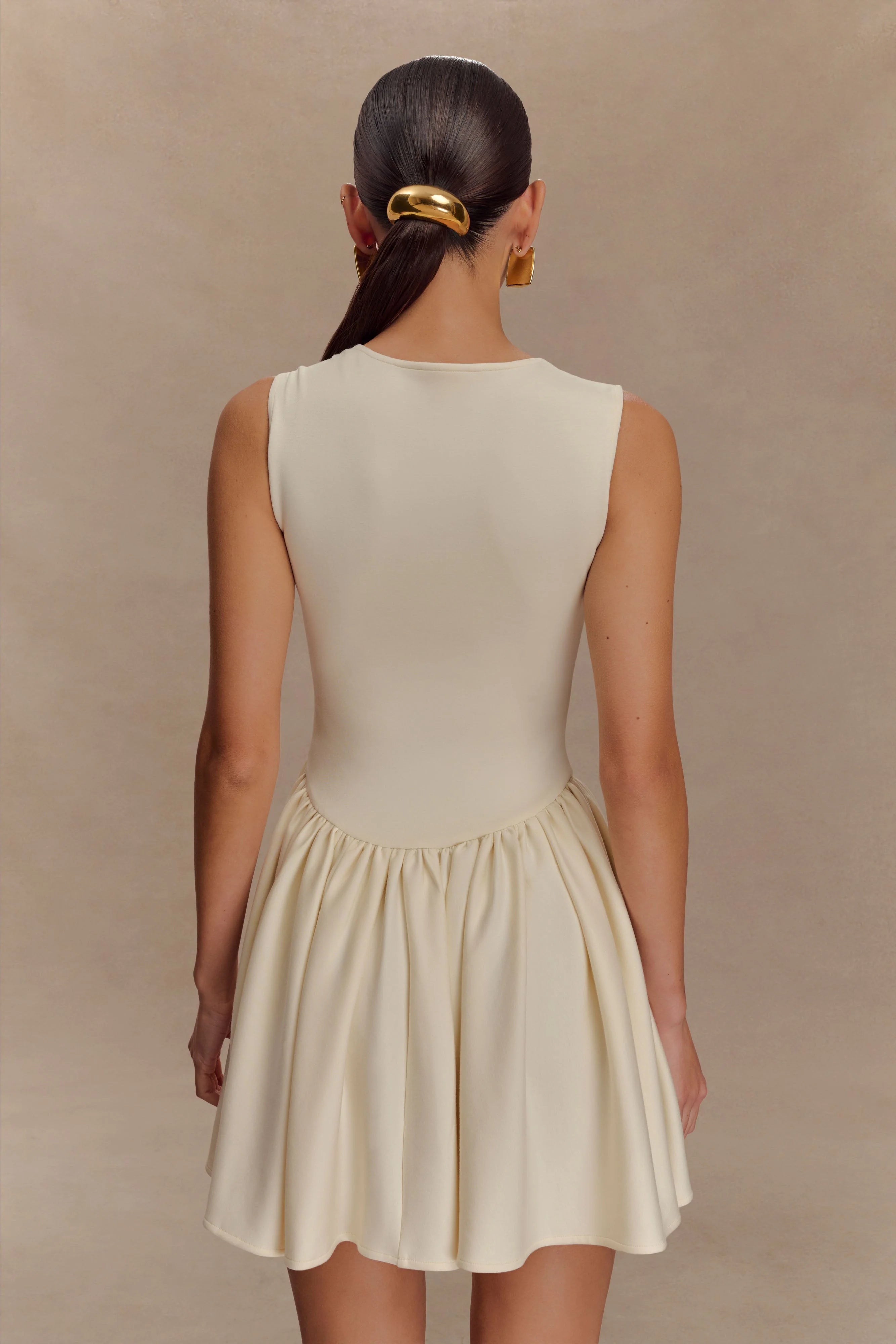Sharon Scuba Jersey Mini Dress - Ivory