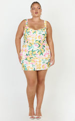 Square Neckline Dress in Le Citron
